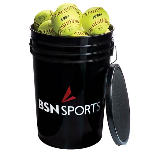 Bucket w/ Practice Softballs