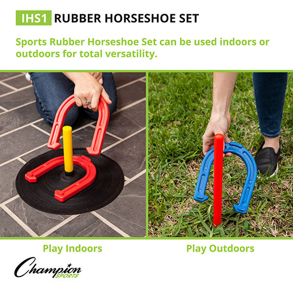 Rubber Indoor/Outdoor Horseshoe Set