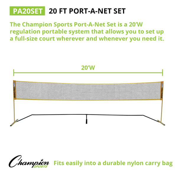 Champion Sports Portable Steel Badminton & Tennis Port-A-Net