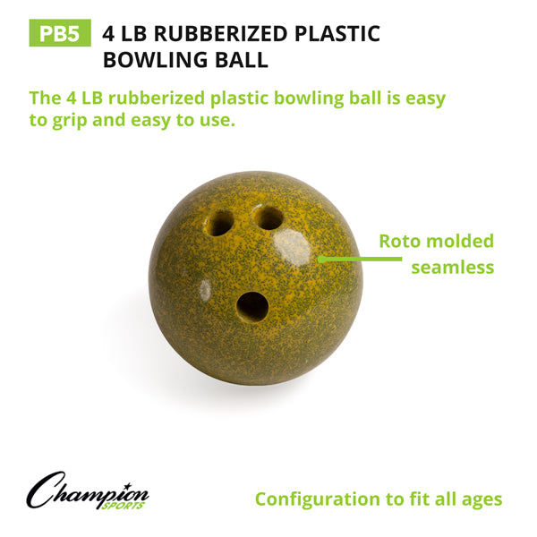 Plastic Rubberized Bowling Balls 5lb