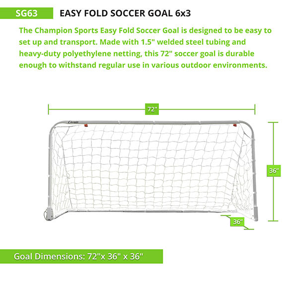 Easy Fold Steel Soccer Goal