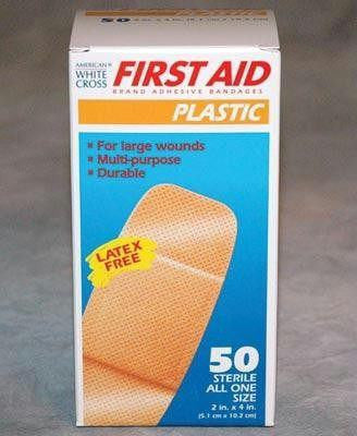 Plastic Bandages - 2" x 4.5" (Box of 50) | PE Equipment & Games | Gear Up Sports