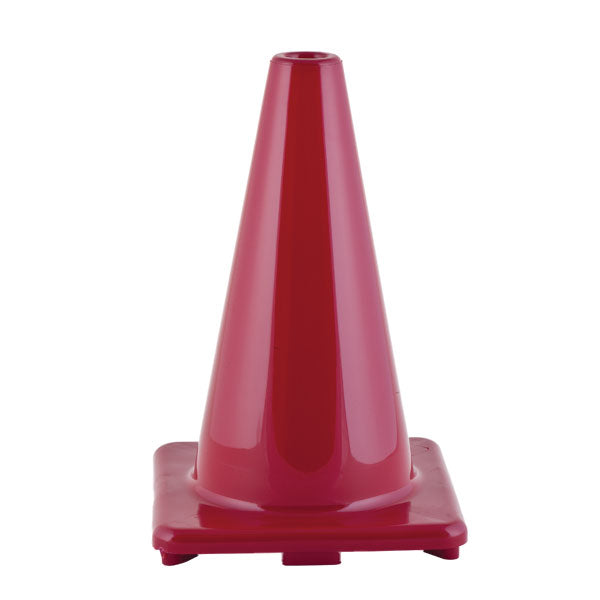12" Heavy-Duty Vinyl Traffic Cones | Set of 6 Red