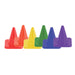 Set of 12 High Visibility Multicolored Vinyl Cones