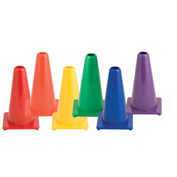 Champion Hi Visibility Plastic Cone Set, Vinyl, Assorted Colors - 6 count