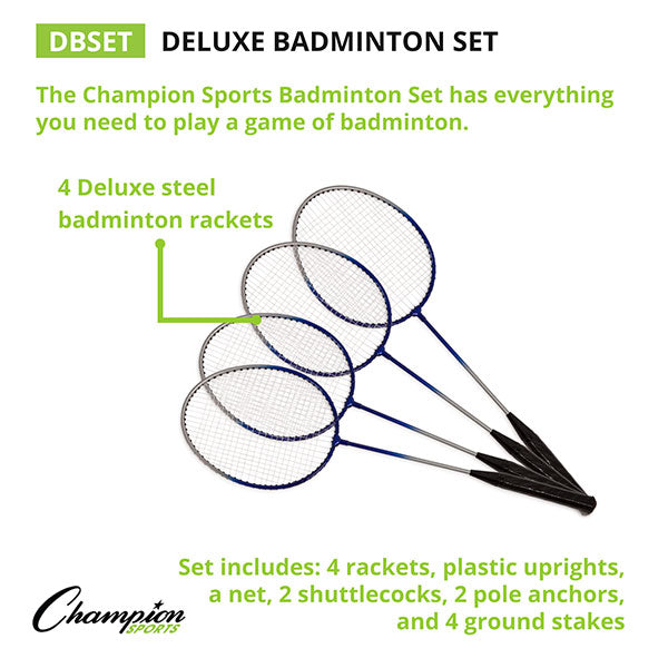 Champion Sports Deluxe Badminton Set Rackets
