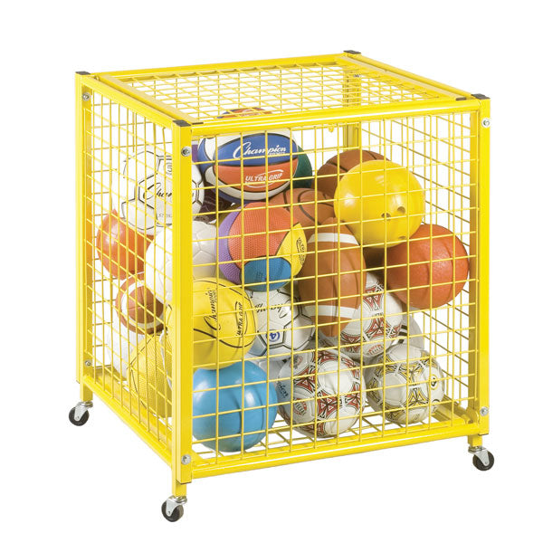 Yellow Grid Ball Locker | Lockable Lid
