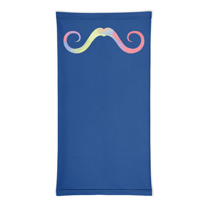 Rainbow Mustache Neck Gaiter - Blue