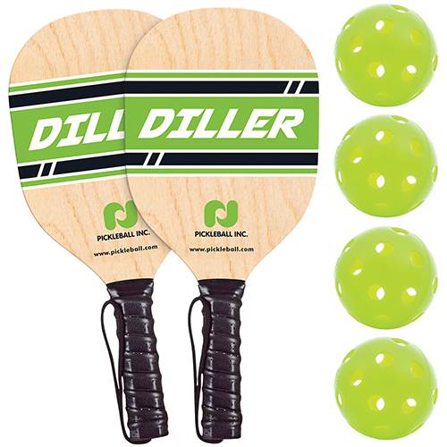 Diller Pickle ball Paddle and Ball Pack - 2 or 4 Player
