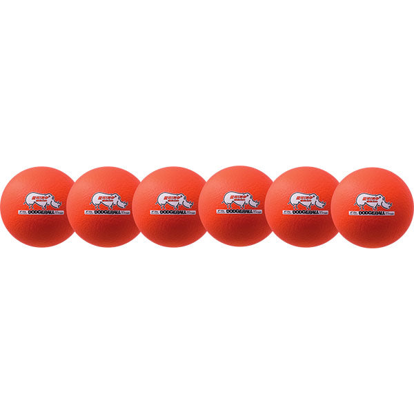 6.3" Neon Rhino Skin Low Bounce Dodgeballs - Set of 6