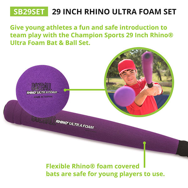 29" Rhino Ultra Foam Bat & Ball Set