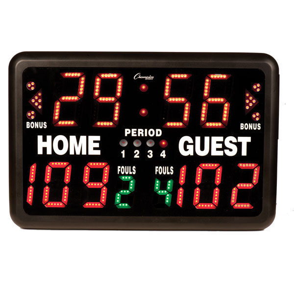 Tabletop Indoor Electronic LED Scoreboard w Remote - 24"L x 16"H x 10"D