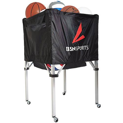 BSN Sports EZ Fold Ball Cart - 30 volleyballs or 20 basketballs