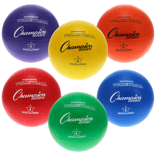 Multicolor Rubber Volleyball Set (Set of 6) Champion Sports